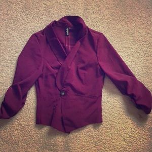 Purple cropped blazer